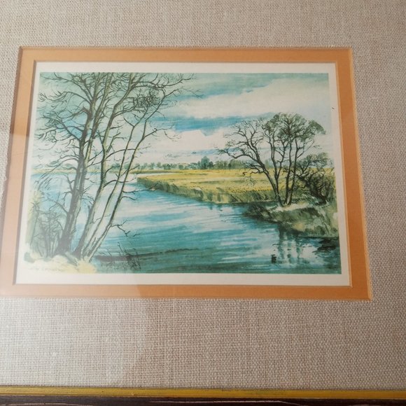 Vintage River Marsh Landscape Scene by Alex Secher Framed by Design Arts #2823 - Picture 2 of 6